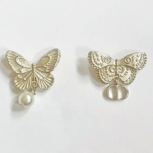 Dior butterfly asymmetric earrings